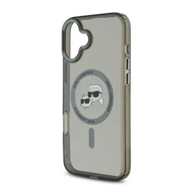   CG MOBILE iPhone 16 KARL LAGERFELD IML K&CH HEADS METAL FRAME MAGSAFE szilikon telefonvédő ütésállóság, MagSafe, FEKETE