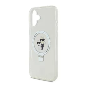   CG MOBILE iPhone 16 KARL LAGERFELD RINGSTAND KARL AND CHOUPETTE MAGSAFE szilikon telefonvédő ütésállóság, kitámasztó, FEHÉR