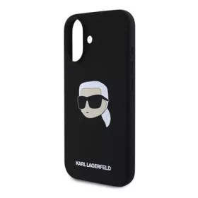   CG MOBILE iPhone 16 KARL LAGERFELD LIQUID SILICONE KARL HEAD MAGSAFE szilikon telefonvédő ütésállóság, MagSafe, FEKETE