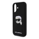 CG MOBILE iPhone 16 KARL LAGERFELD LIQUID SILICONE KARL HEAD MAGSAFE szilikon telefonvédő ütésállóság, MagSafe, FEKETE