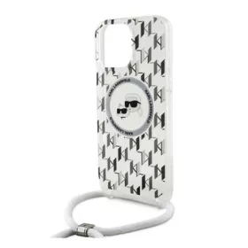   CG MOBILE Apple iPhone 16 Pro Max KARL LAGERFELD IML MONOGRAM CROSSBODY K&CH HEADS MAGSAFE telefonvédő ütésállóság, ÁTLÁTSZÓ