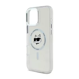   CG MOBILE Apple iPhone 16 Pro Max KARL LAGERFELD IML CHOUPETTE HEAD METAL FRAME MAGSAFE szilikon telefonvédő ütésállóság, ÁTLÁTSZÓ