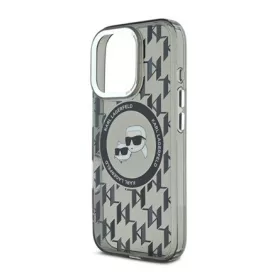   CG MOBILE iPhone 16 Pro Max KARL LAGERFELD IML MONOGRAM K&CH HEADS MAGSAFE szilikon telefonvédő ütésállóság, MagSafe, FEKETE