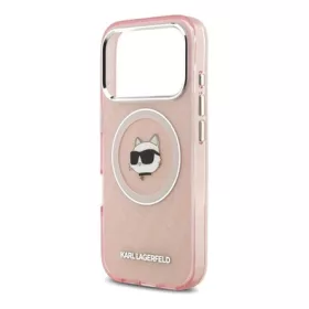   CG MOBILE iPhone 17 Pro KARL LAGERFELD IML CHOUPETTE HEAD LOGO MAGSAFE szilikon telefonvédő ütésállóság, MagSafe, RÓZSASZÍN