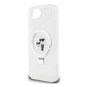  CG MOBILE iPhone 16e KARL LAGERFELD RINGSTAND KARL AND CHOUPETTE MAGSAFE szilikon telefonvédő ütésállóság, kitámasztó, FEHÉR
