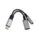 PremiumCord USB-C -> Jack stereo 3,5mm (3pin) USB-C M/F adapter 0.15m ezüst-fekete DAC chippel