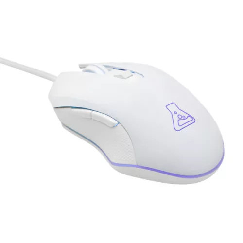 The G-Lab Gamer Egér - KULT-HELIUM-W (3200 DPI, 6 gomb, makro, 1,8m kábel, RGB LED, fehér)