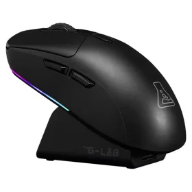   The G-Lab Vezeték nélküli Gamer Egér - KULT-TITAN-PRO-B (12000 DPI, USB/2,4Ghz/Bluetooth, RGB LED, dokkoló, fekete)