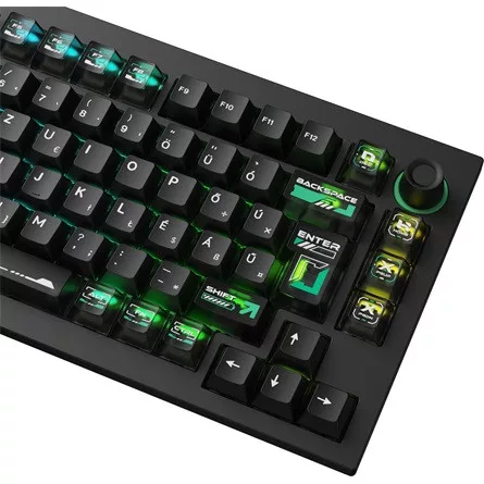 Keychron Lemokey L5 HE USB magyar gaming Lemokey Lime Magnetic mechanikus billentyűzet fekete