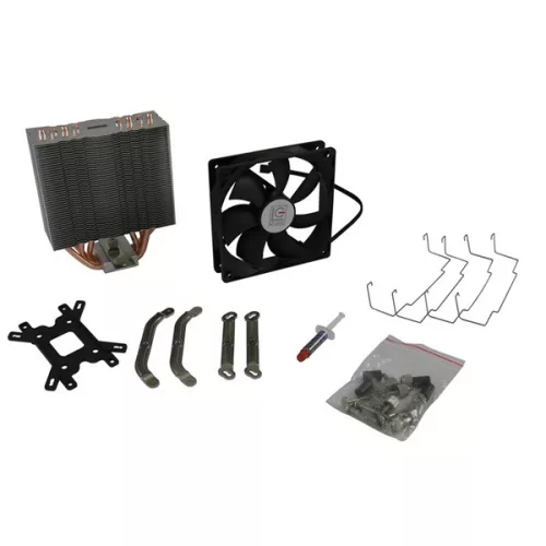 LC-Power CPU Cooler - LC-CC-120 (max. 93,44 m3/h, 4pin csatlakozó, 4 db heatpipe, 12cm, PWM)