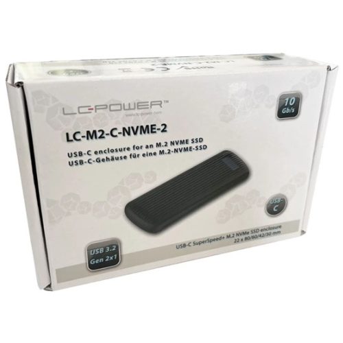 LC-Power MBR LC Power Külső ház - USB 3.2 2x2 Type C - M.2 NVMe SSD - LC-M2-C-NVME-2X2-RAID