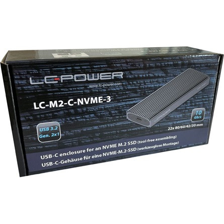 LC-Power MBR LC Power Külső ház - USB 3.2 2x1 Type C - M.2 NVMe SSD - LC-M2-C-NVME-3