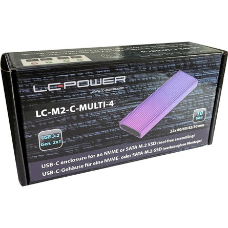 LC-Power MBR LC Power Külső ház - USB 4 3x2 Type C - M.2 NVMe SSD - LC-M2-C-USB4