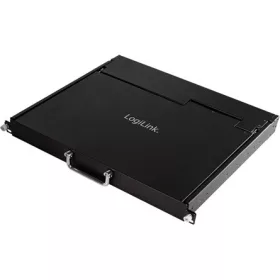   Logilink LCD-KVM-konzol 8 portos KVM kapcsoló, VGA, USB-A, PS/2, alacsony beépítési mélység, QWERTZ
