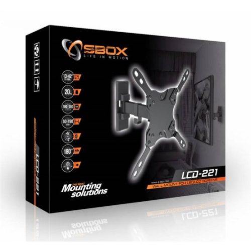 SBOX Fali konzol LCD-221, dönthető, forgatható, 13"-42", 200x200, max 20 kg
