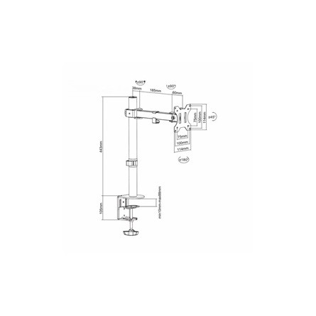 SBOX LCD-351/1 Asztali monitor tartó konzol, dönthető, forgatható, 13"-32", 100x100, max 10 kg