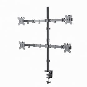   SBOX LCD-352/4 Asztali kvadupla monitor tartó konzol, dönthető, forgatható, 13"-27", 100x100, max 10 kg