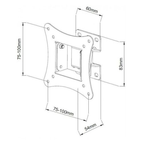 SBOX LCD-900B 13"-30" fali konzol, dönthető, forgatható, 100x100, max 30 kg, fekete