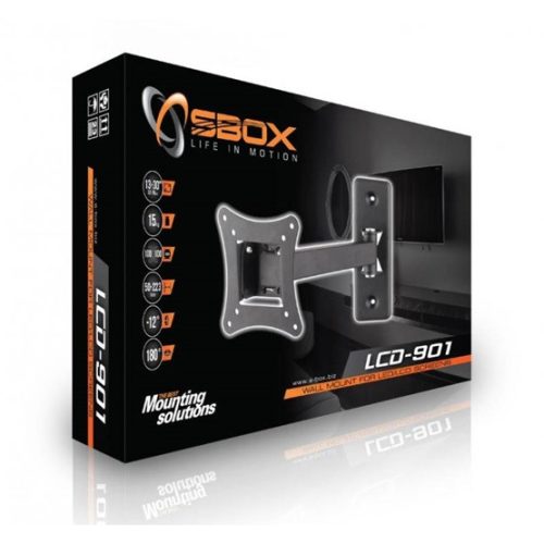 SBOX LCD-901 fali konzol, dönthető, forgatható, 100x100, 13"-30", max 30 kg
