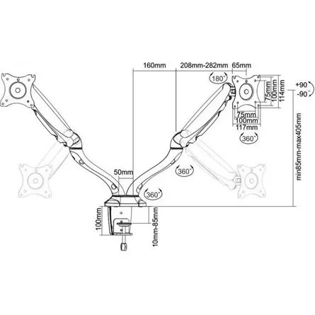 SBOX LCD-S024 13"-27" monitor tartó asztalra