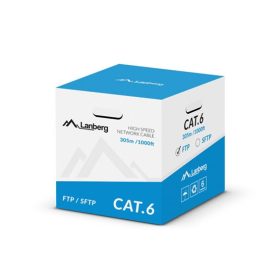   Lanberg Cat.6 F/UTP réz fali kábel 305m, AWG23, PVC, 250Mhz, Eca, szürke, CPR