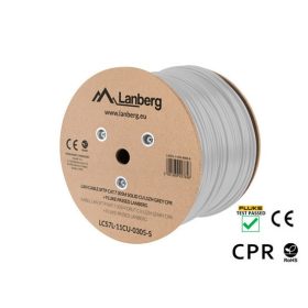   Lanberg Cat.7 S/FTP réz fali kábel 305m, LSZH, AWG23, 600Mhz, Dca, szürke CPR