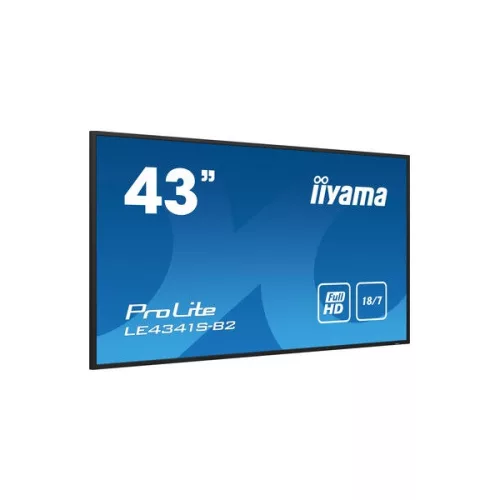 iiyama Prolite IPS 18/7, 42,5" 1920x1080, 16:9, 350cd, 8ms, 1200:1,VGA/HDMIx3/USB/RS-232c x1/RJ45x1/IR x1 LE4341S-B2