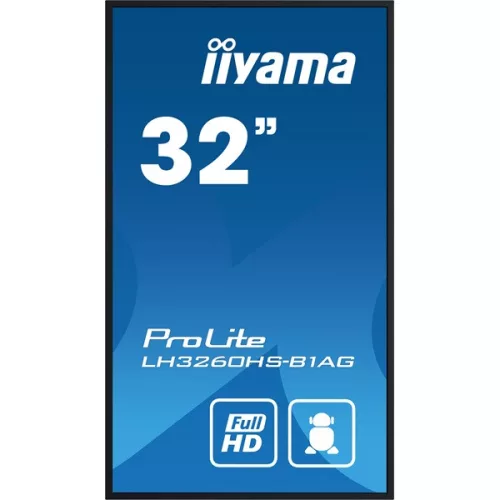 iiyama Prolite LFD, 24/7 VA, 31,5", 1920x1080, 16:9, 500cd, 8ms, HDMI/USB/LAN/Wifi, hangszóró, antiglare