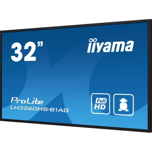iiyama Prolite LFD, 24/7 VA, 31,5", 1920x1080, 16:9, 500cd, 8ms, HDMI/USB/LAN/Wifi, hangszóró, antiglare