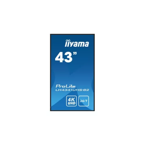 iiyama Prolite IPS 24/7, 42,5" 3840 x 2160, 16:9, 500cd, 8ms, 1200:1,HDMIx3/VGA/USB/RS-232c/RJ45/IR LH4341UHS-B2