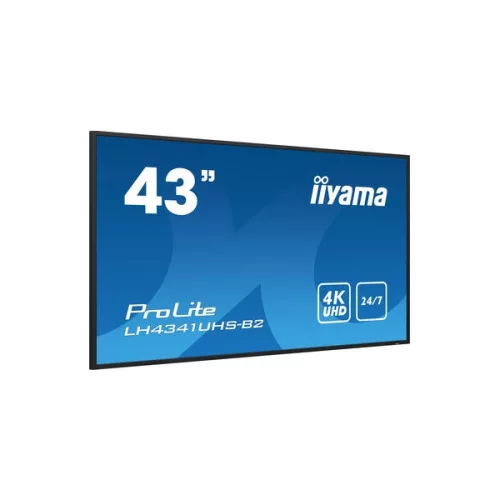 iiyama Prolite IPS 24/7, 42,5" 3840 x 2160, 16:9, 500cd, 8ms, 1200:1,HDMIx3/VGA/USB/RS-232c/RJ45/IR LH4341UHS-B2