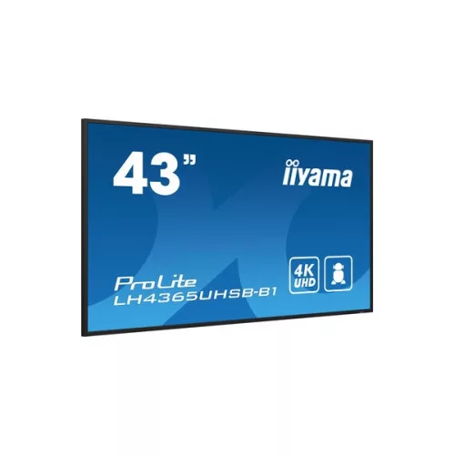 iiyama Prolite IPS 24/7 42.5", 3840x2160, 16:9, 800cd/m2, 8ms,1200:1, HDMIx2/DP/USBx2/RS232C/RJ45/, LH4365UHSB-B1