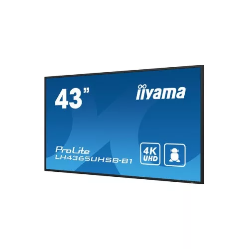iiyama Prolite IPS 24/7 42.5", 3840x2160, 16:9, 800cd/m2, 8ms,1200:1, HDMIx2/DP/USBx2/RS232C/RJ45/, LH4365UHSB-B1
