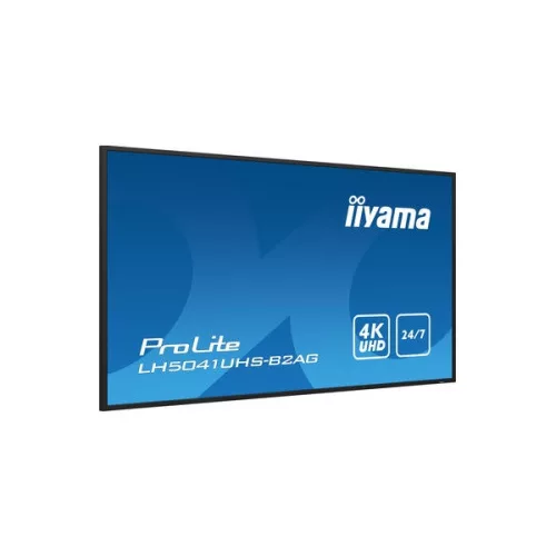 iiyama Prolite 24/7 50", 3840x2160, 16:9, 500cd/m2, 9,5ms,5000:1, HDMIx3/VGA/USB/RS232C/RJ45/IR, LH5041UHS-B2AG