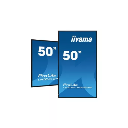 iiyama Prolite 24/7 50", 3840x2160, 16:9, 500cd/m2, 9,5ms,5000:1, HDMIx3/VGA/USB/RS232C/RJ45/IR, LH5041UHS-B2AG