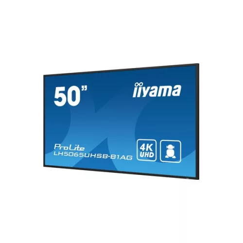 iiyama Prolite 24/7 49,5", 3840x2160,16:9, 800cd/m2, 9,5ms,5000:1, HDMIx2/DP/USBx2/RS232C/RJ45, LH5065UHSB-B1AG