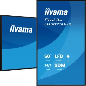   iiyama Prolite 24/7 49,5", 3840x2160,16:9, 500cd/m2, 9,5ms,5000:1, HDMIx3/DPx2/USBx2/RS232C/RJ45/IR LH5075UHS-B2AG
