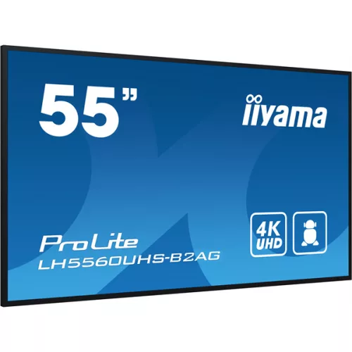 IIYAMA ProLite LFD, VA, 24/7, 54,6", 3840x2160, 16:9, 500 cd/m˛, 6.5ms, 4000:1, HDMIx3/2xUSB/RS-232C/RJ45/IR,
