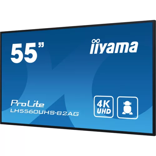 IIYAMA ProLite LFD, VA, 24/7, 54,6", 3840x2160, 16:9, 500 cd/m˛, 6.5ms, 4000:1, HDMIx3/2xUSB/RS-232C/RJ45/IR,
