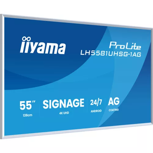 IIYAMA ProLite LFD, VA, 24/7, 54,6", 3840x2160, 16:9, 500 cd/m˛, 6.5ms, 5000:1, HDMIx2/USB/RS-232C/RJ45/IR