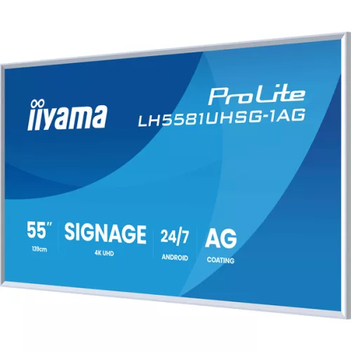 IIYAMA ProLite LFD, VA, 24/7, 54,6", 3840x2160, 16:9, 500 cd/m˛, 6.5ms, 5000:1, HDMIx2/USB/RS-232C/RJ45/IR