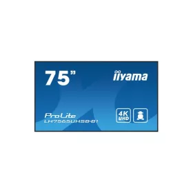   iiyama Prolite IPS 24/7 74,5", 3840x2160,16:9, 800cd/m2, 8ms,1200:1, HDMIx2/DP/USBx2/RS232C/RJ45 LH7565UHSB-B1