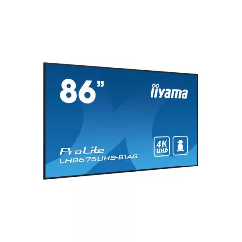 iiyama Prolite IPS 24/7 85,6", 3840x2160,16:9, 500cd/m2, 8ms,1400:1, HDMIx3/DPx2/USBx2/RS232C/RJ45/IR LH8675UHS-B1AG