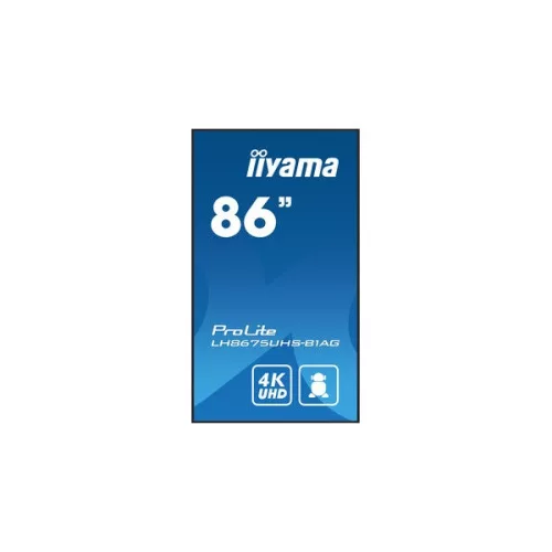 iiyama Prolite IPS 24/7 85,6", 3840x2160,16:9, 500cd/m2, 8ms,1400:1, HDMIx3/DPx2/USBx2/RS232C/RJ45/IR LH8675UHS-B1AG