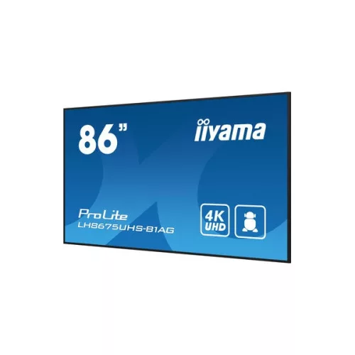 iiyama Prolite IPS 24/7 85,6", 3840x2160,16:9, 500cd/m2, 8ms,1400:1, HDMIx3/DPx2/USBx2/RS232C/RJ45/IR LH8675UHS-B1AG