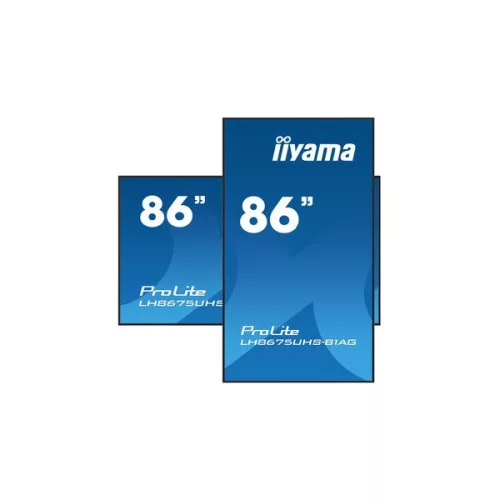 iiyama Prolite IPS 24/7 85,6", 3840x2160,16:9, 500cd/m2, 8ms,1400:1, HDMIx3/DPx2/USBx2/RS232C/RJ45/IR LH8675UHS-B1AG