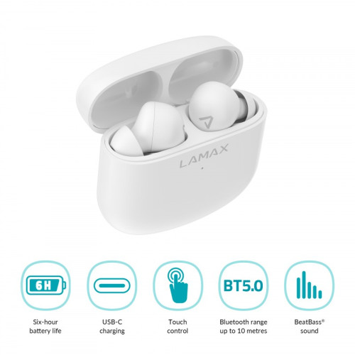LAMAX Trims1 White TWS vezeték nélküli fülhallgató fehér
