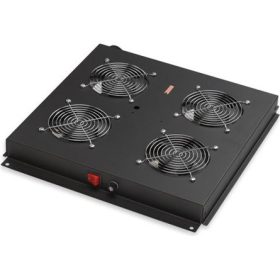  Lande álló rack szekrényhez 4 ventilátoros ON/OFF ventilátor egység fekete