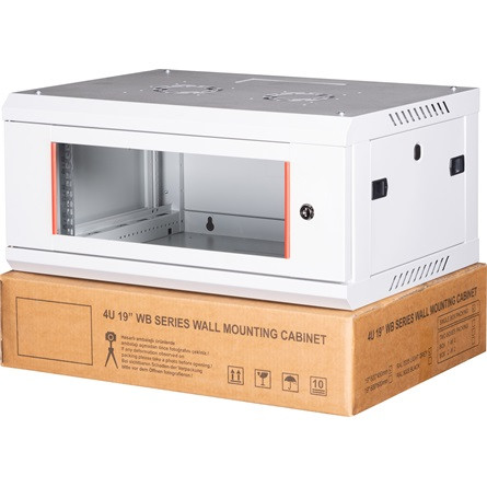 Lande PROlineB 600x450 lapraszerelt 4U 19" fali rack szekrény szürke