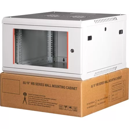 Lande PROlineB 600x600 lapraszerelt 6U 19" fali rack szekrény szürke